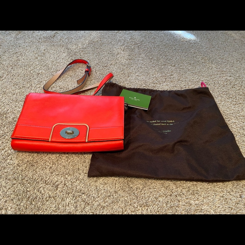 Kate Spade orange red crossbody